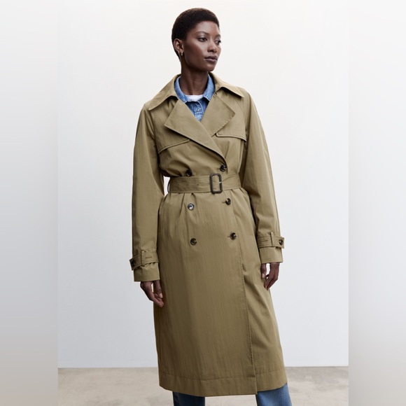 Mango Double-Breasted Trench Coat - Picture 1 of 6